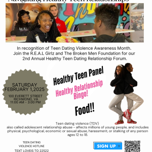 Event to help kids learn how to have healthy relationships in middle and highschool.