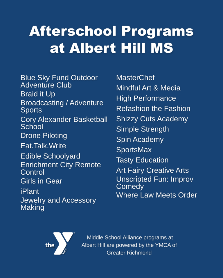 Albert Hill Afterschool Programs Spring 2026