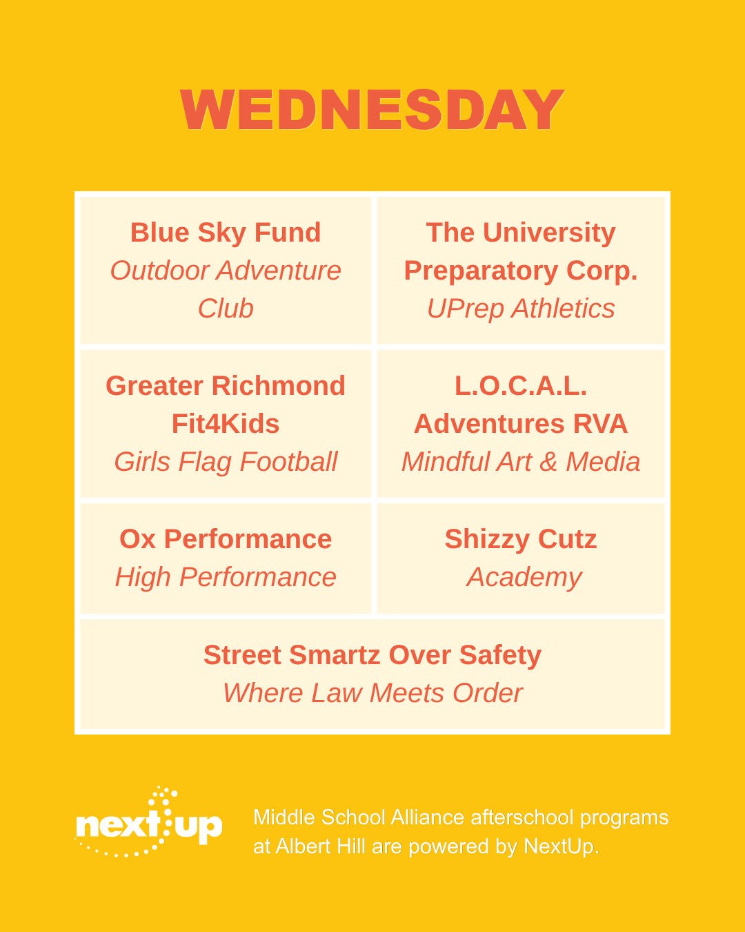 Afterschool Programs Albert Hill Middle School
