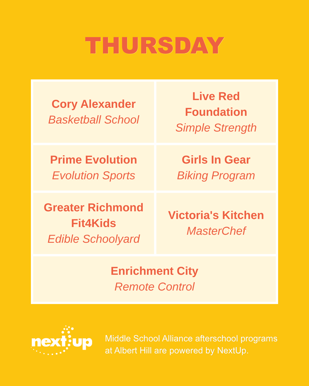After School Programs Albert Hill Middle