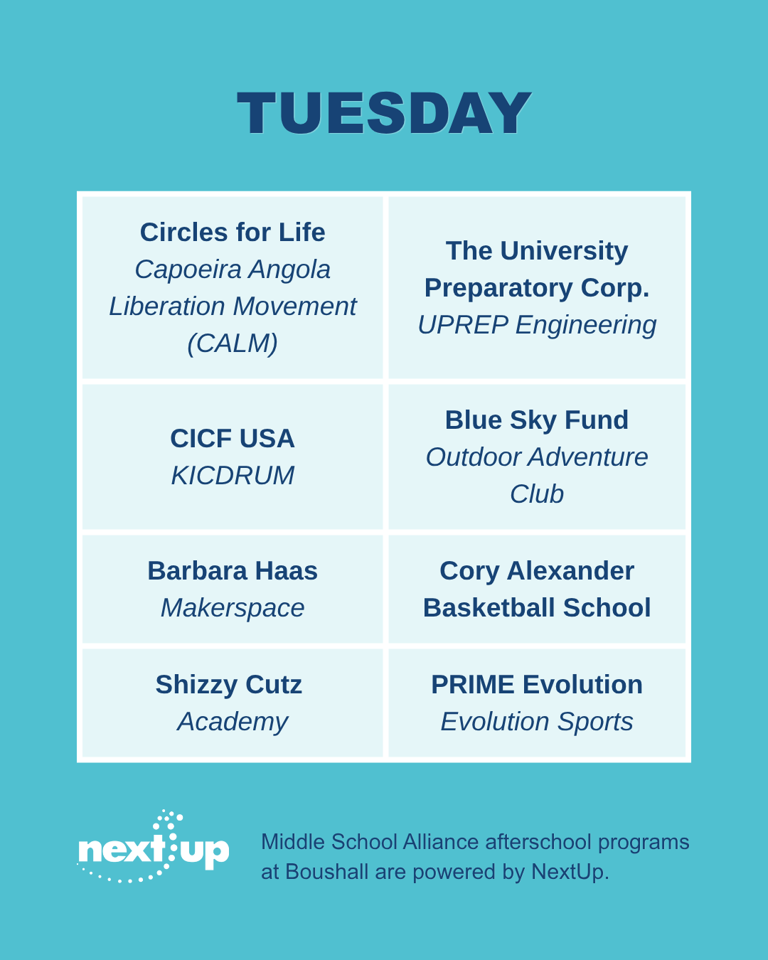 Boushall Middle School Afterschool Programs RPS NextUp YMCA 3