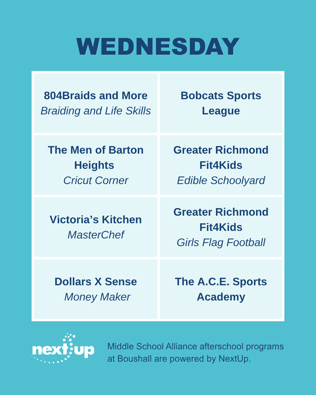 Boushall Middle School Afterschool Programs RPS NextUp YMCA 4